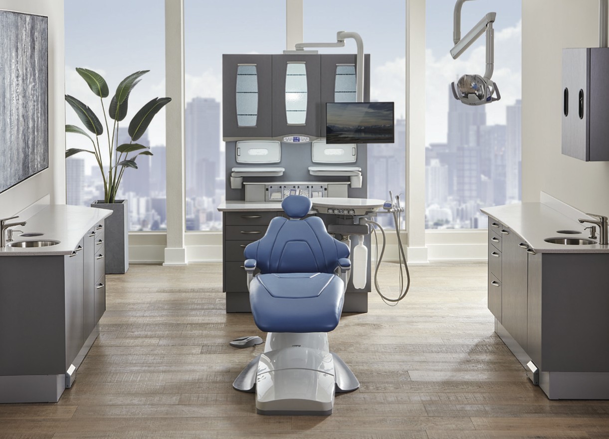 Modern dental operatory with chair and delivery system